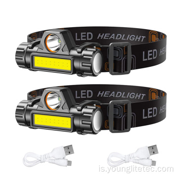 Disutable stillanleg geislahorn LED headlamp með segull